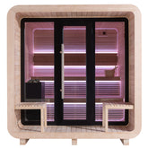 AWT Gartensauna Saunahaus THE CUBE X3 Hemlock 225x225 9kW EOS Cubo